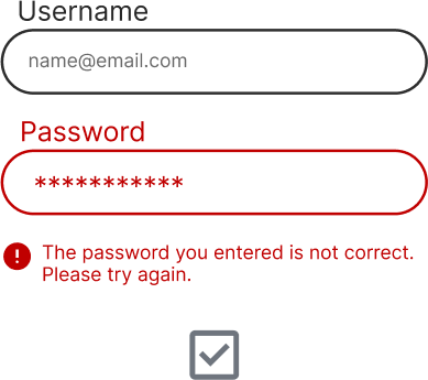 Illustration of proper user interface error handling that explicitly tells the user exactly what is wrong.