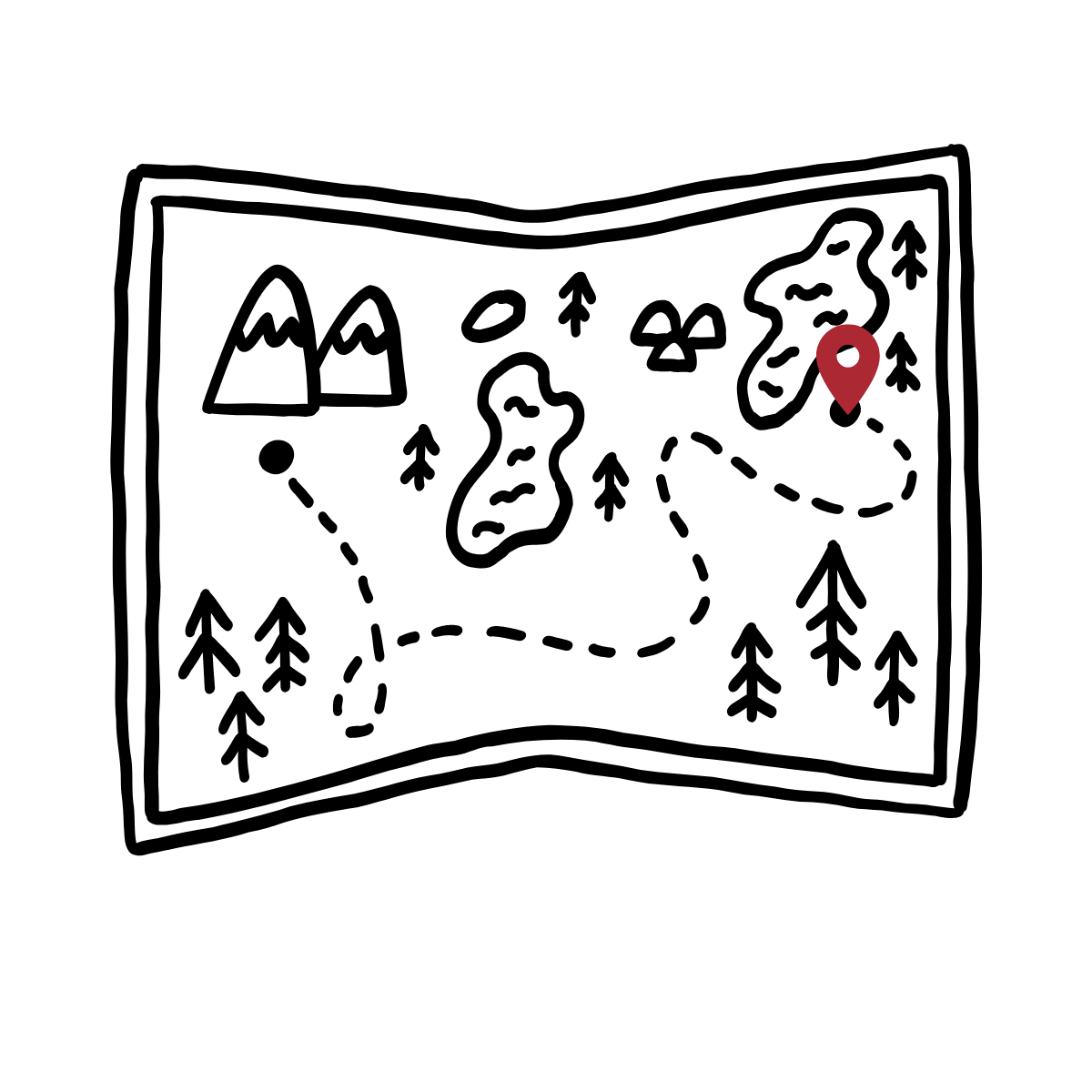 Image of a treasure map to success