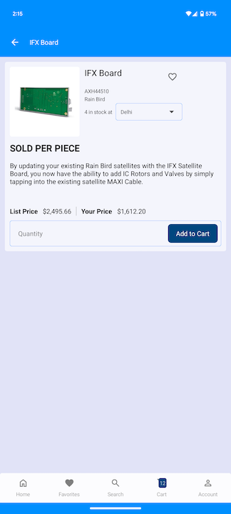 Product details within the Vanden Bussche app