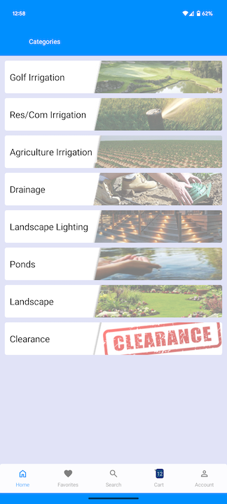 Vanden Bussche app main navigation
